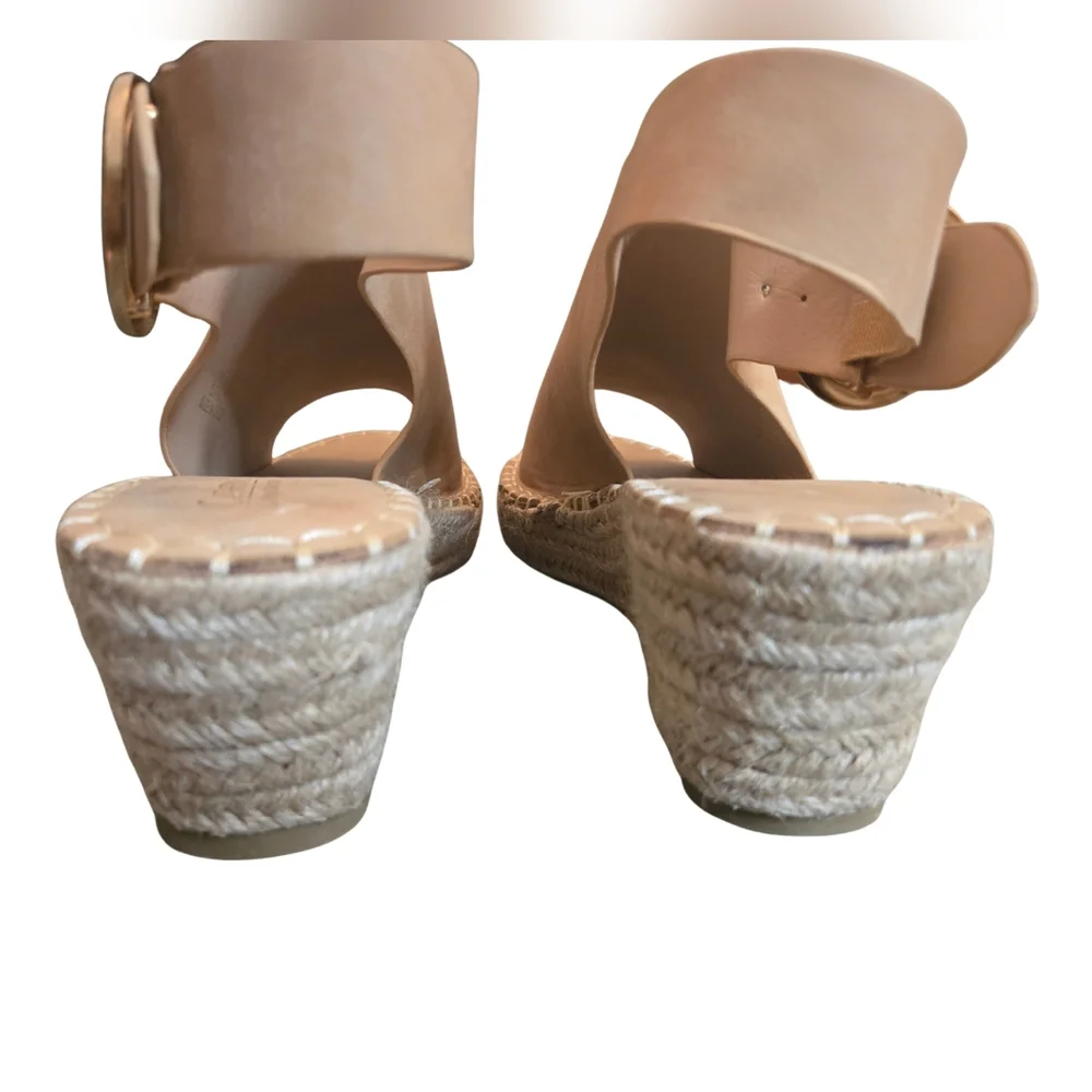Catherine Malandrino Tan‎ Faux Suede Espadrille Wedge Sandals - Size 11